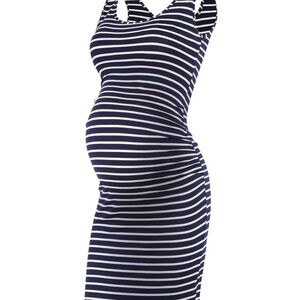 Maternity Dress Navy and White Striped Size L